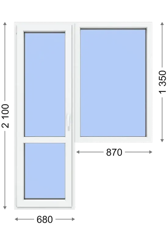 Пластикові вікна | Ціна в Києві від Стандарт Вікна Станадрт Вікна 11 Балконний блок дверей поворотно-відкидний